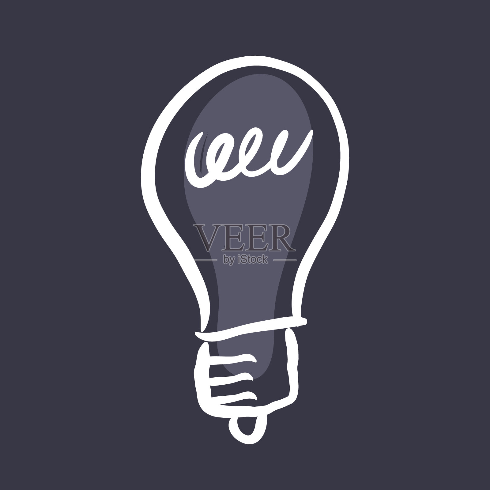 灯泡涂鸦。图标。插画图片素材