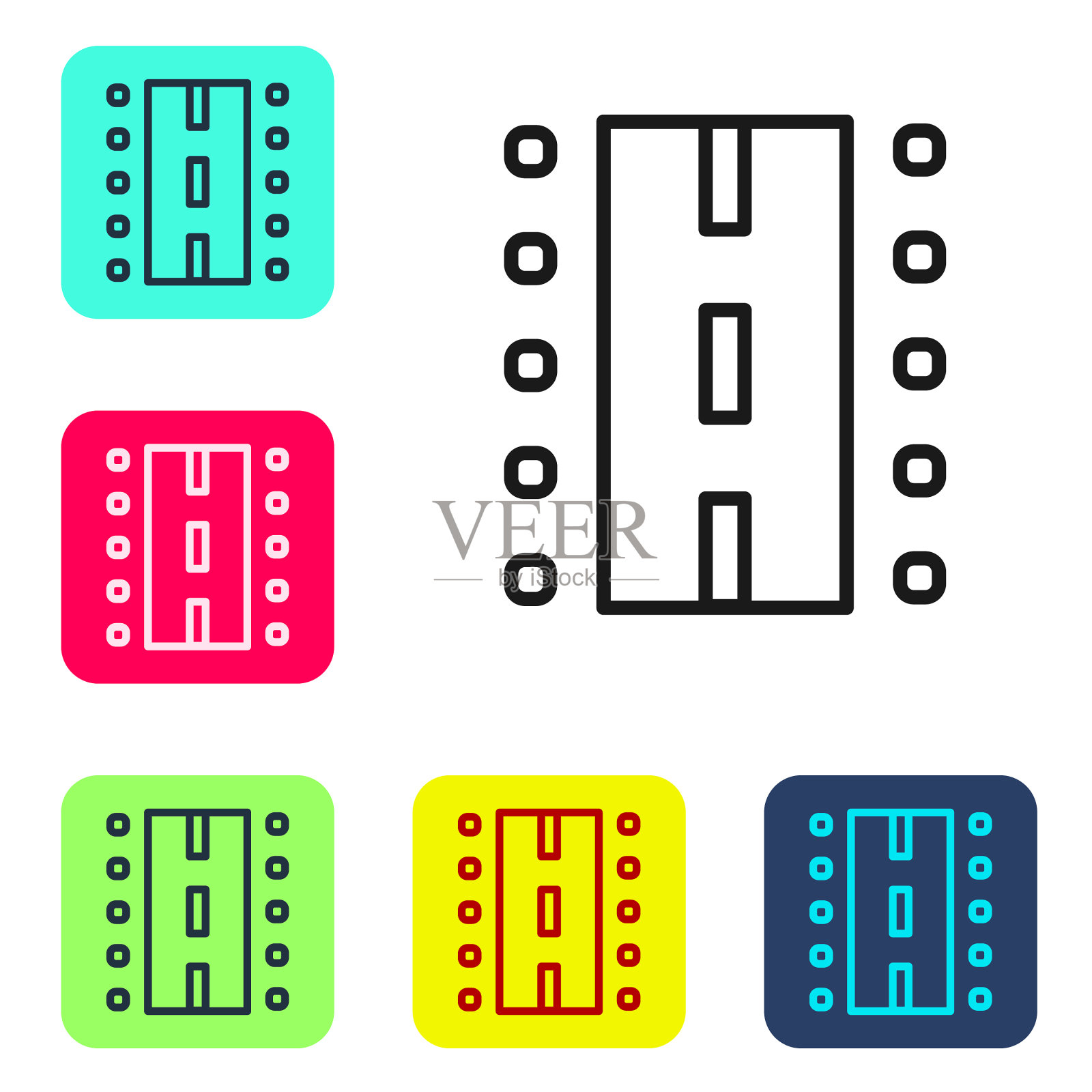 黑线机场跑道用于起飞和插画图片素材