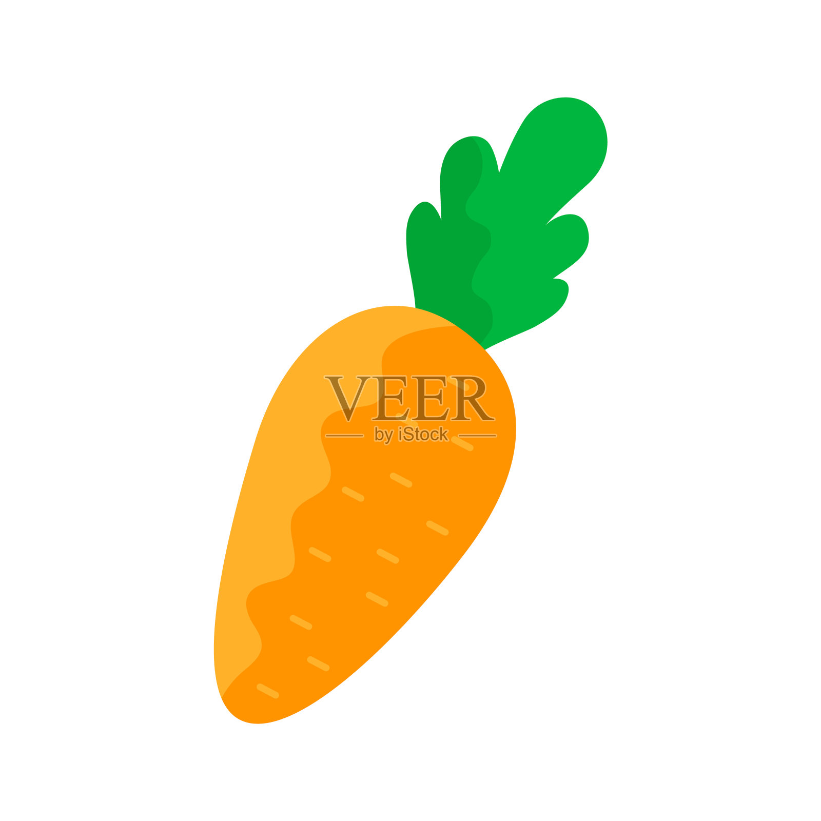 胡萝卜可爱的卡通图标孤立在白色背景矢量插图。插画图片素材