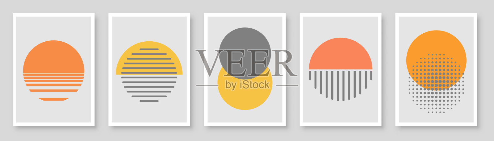 为墙壁装饰，印刷，封面，墙纸，明信片或小册子设计，最小的和自然的墙壁艺术-向量创造性极简抽象形状插图插画图片素材