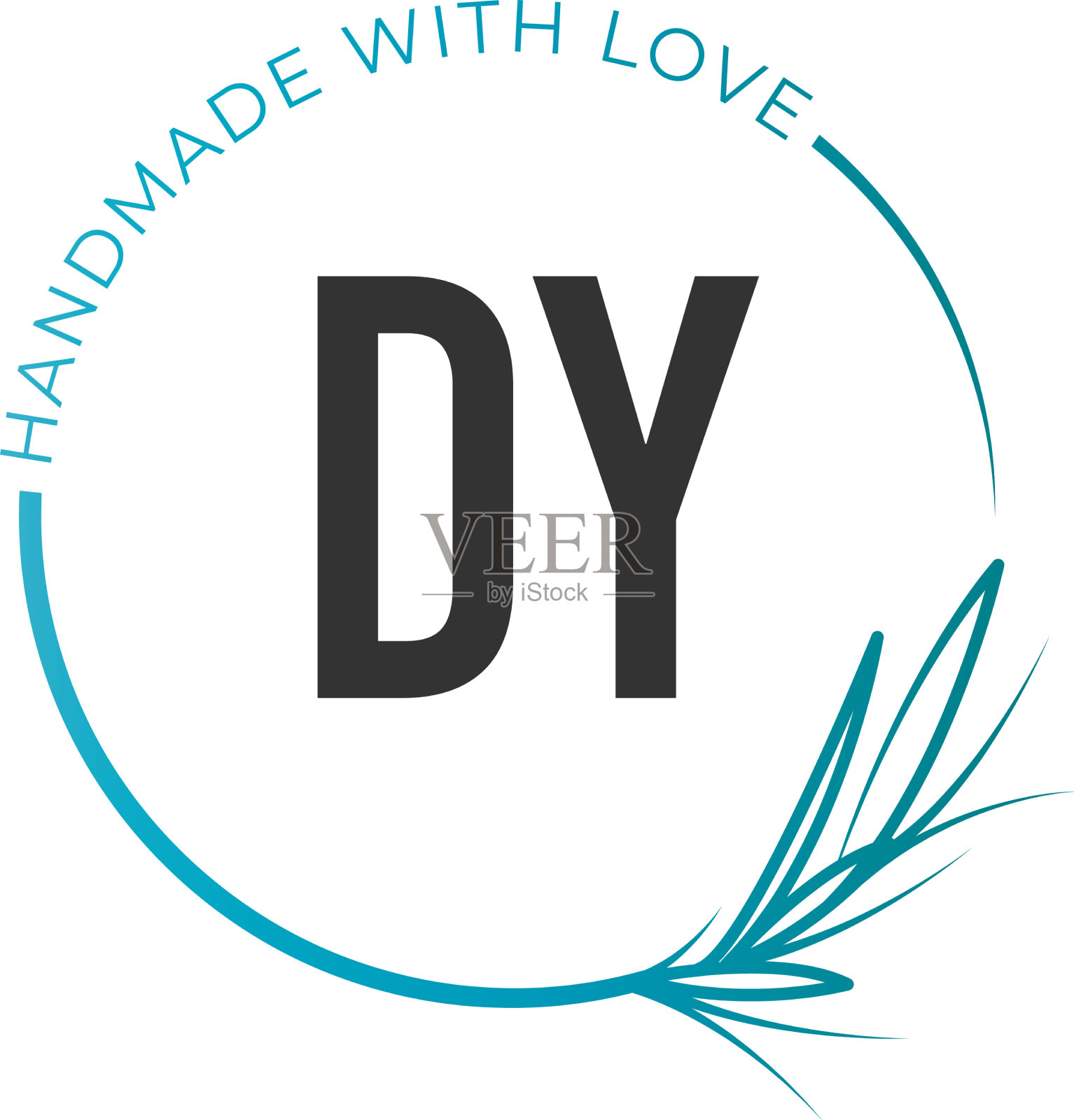 首字母dy花女性标志模板插画图片素材