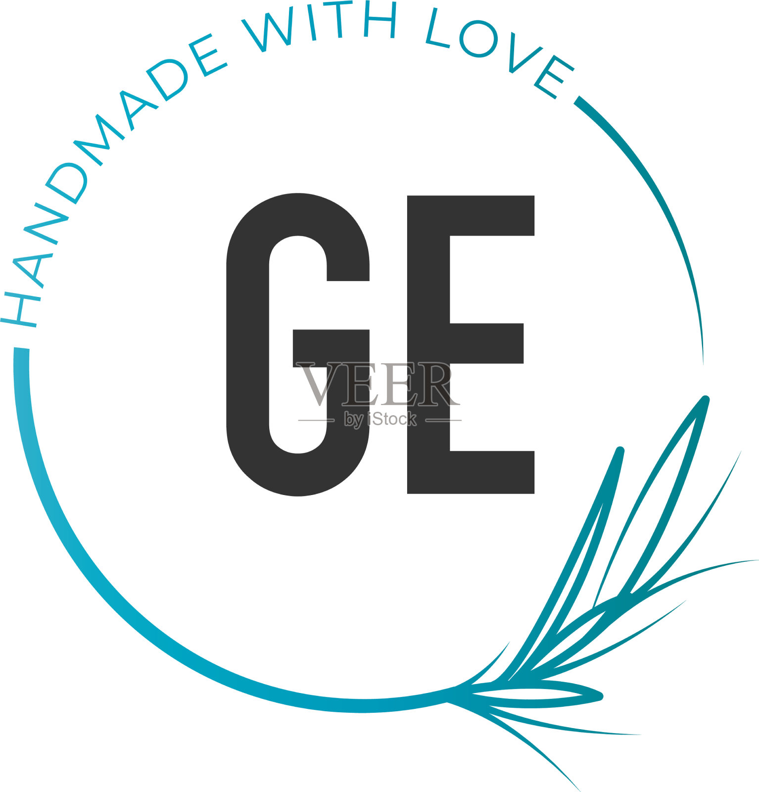 首字母ge花女性标志模板插画图片素材