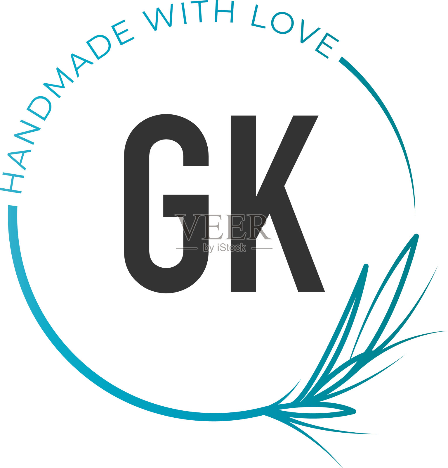 首字母gk花女性标志模板插画图片素材