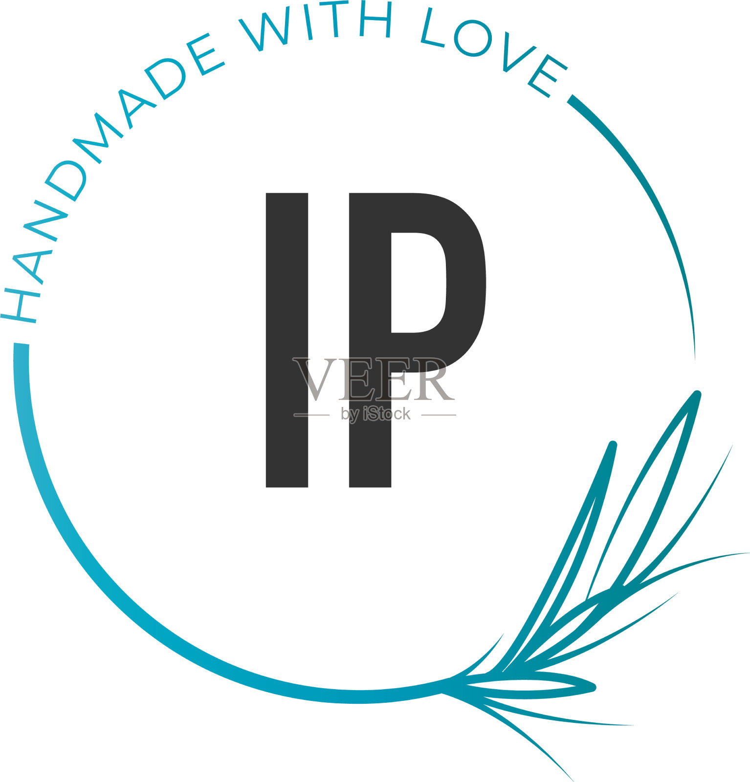 首字母IP花女性标志模板插画图片素材