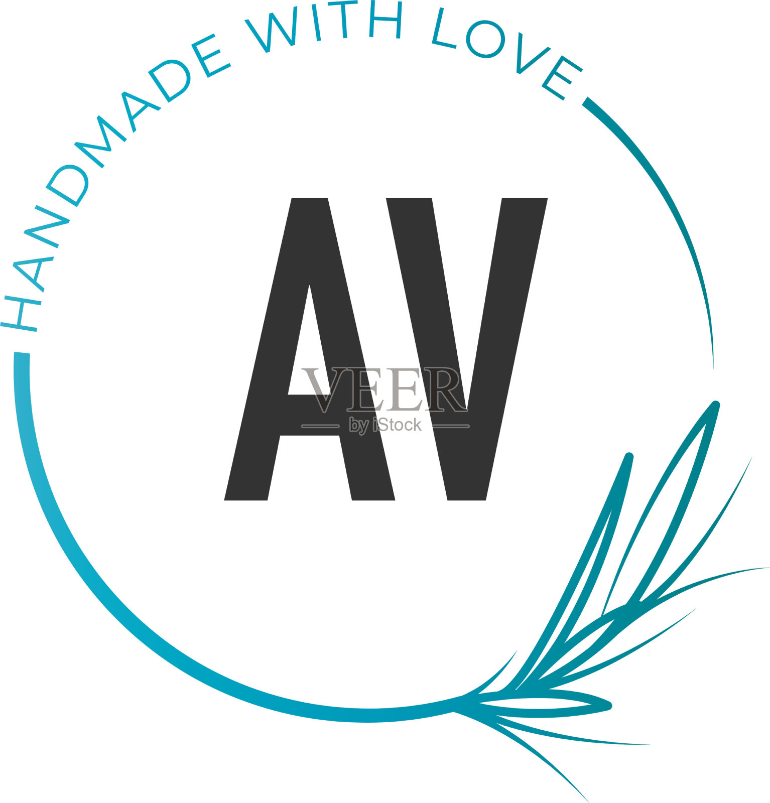 首字母av花女性标志模板插画图片素材