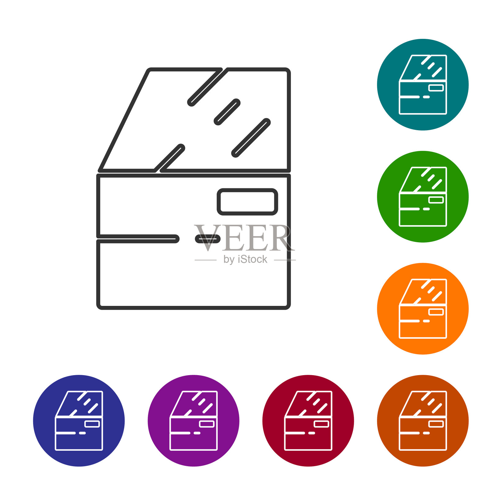 黑线车门图标隔离在白色图标素材