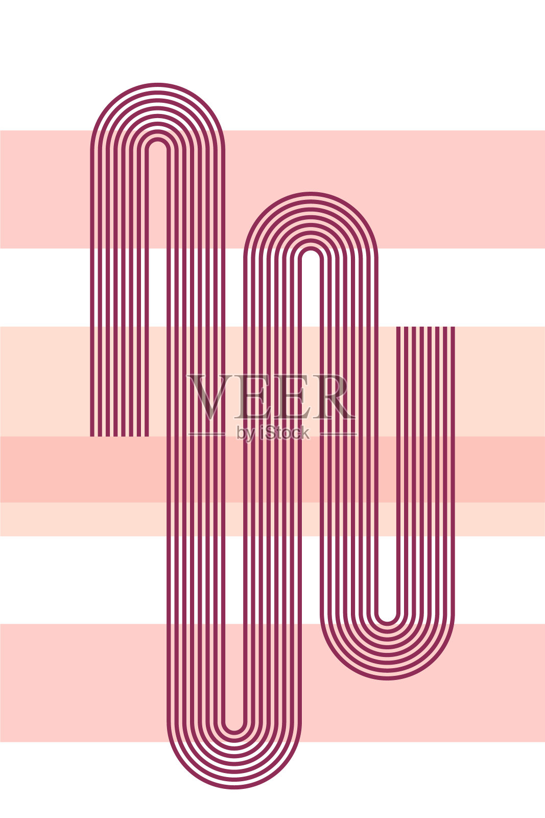 抽象海报与波西米亚拱门和条纹，在温暖的秋天的颜色，内墙海报，桃波西米亚拱门。插画图片素材