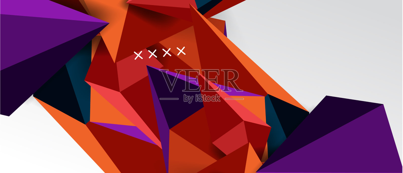 三维低聚抽象形状背景插画图片素材