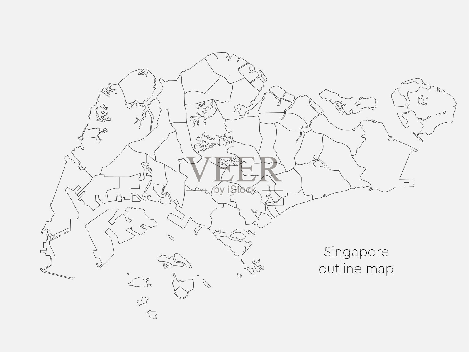 创意矢量地图新加坡，模板亚洲国家插画图片素材