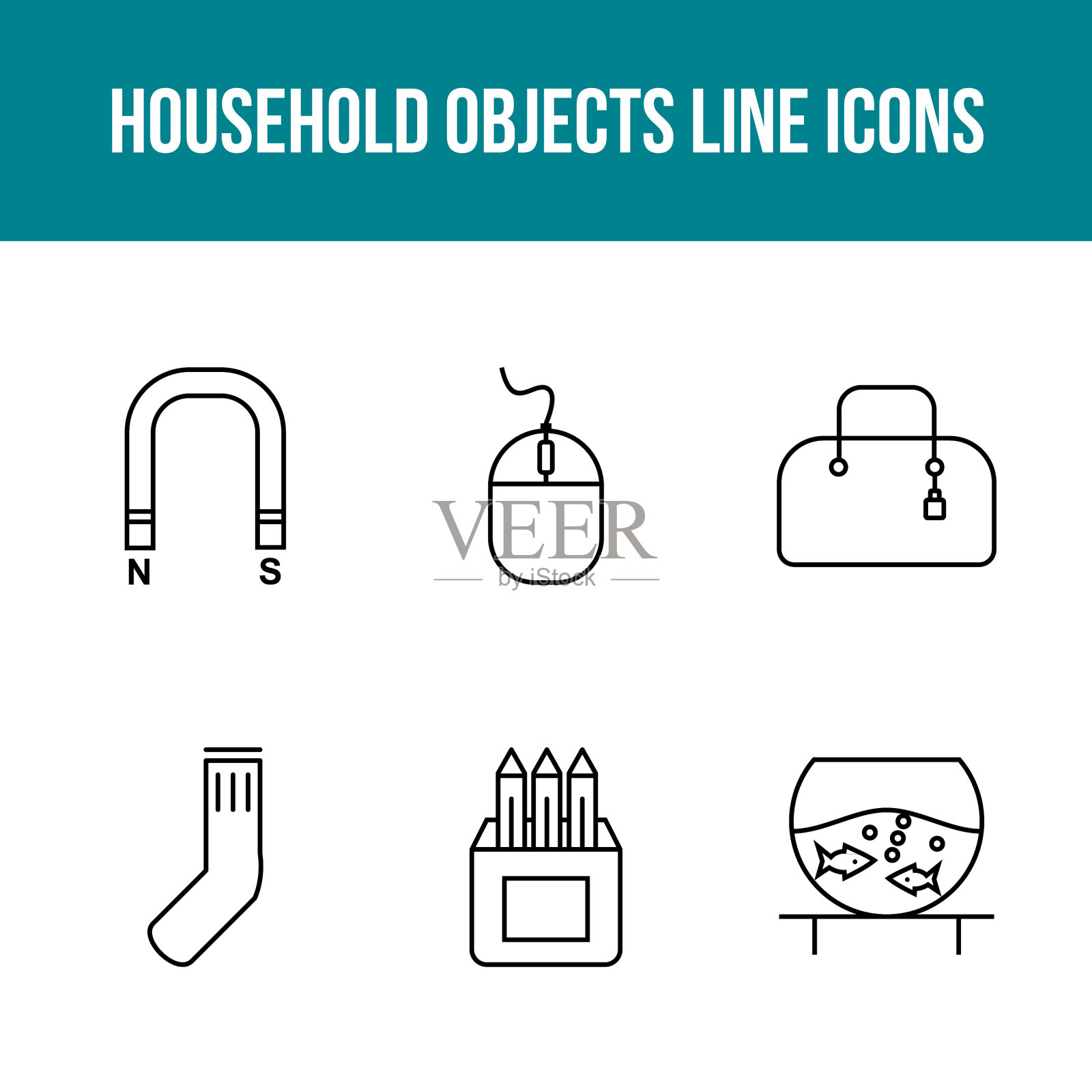 独特的家居用品图标集图标素材