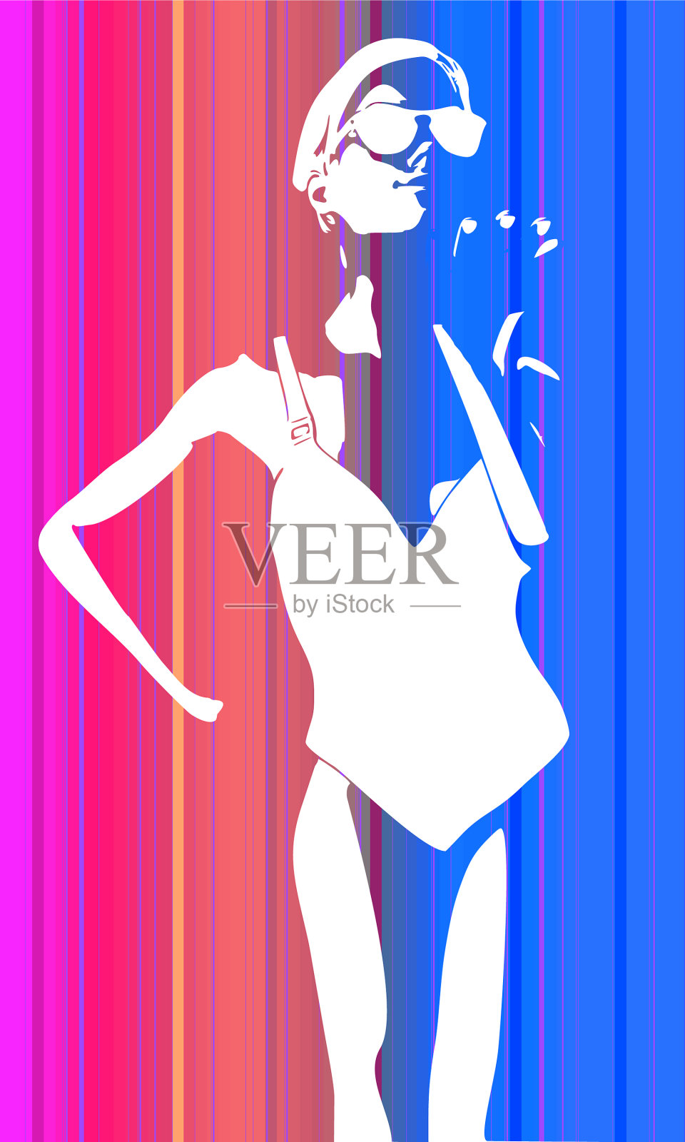 送飞吻的女士插画图片素材