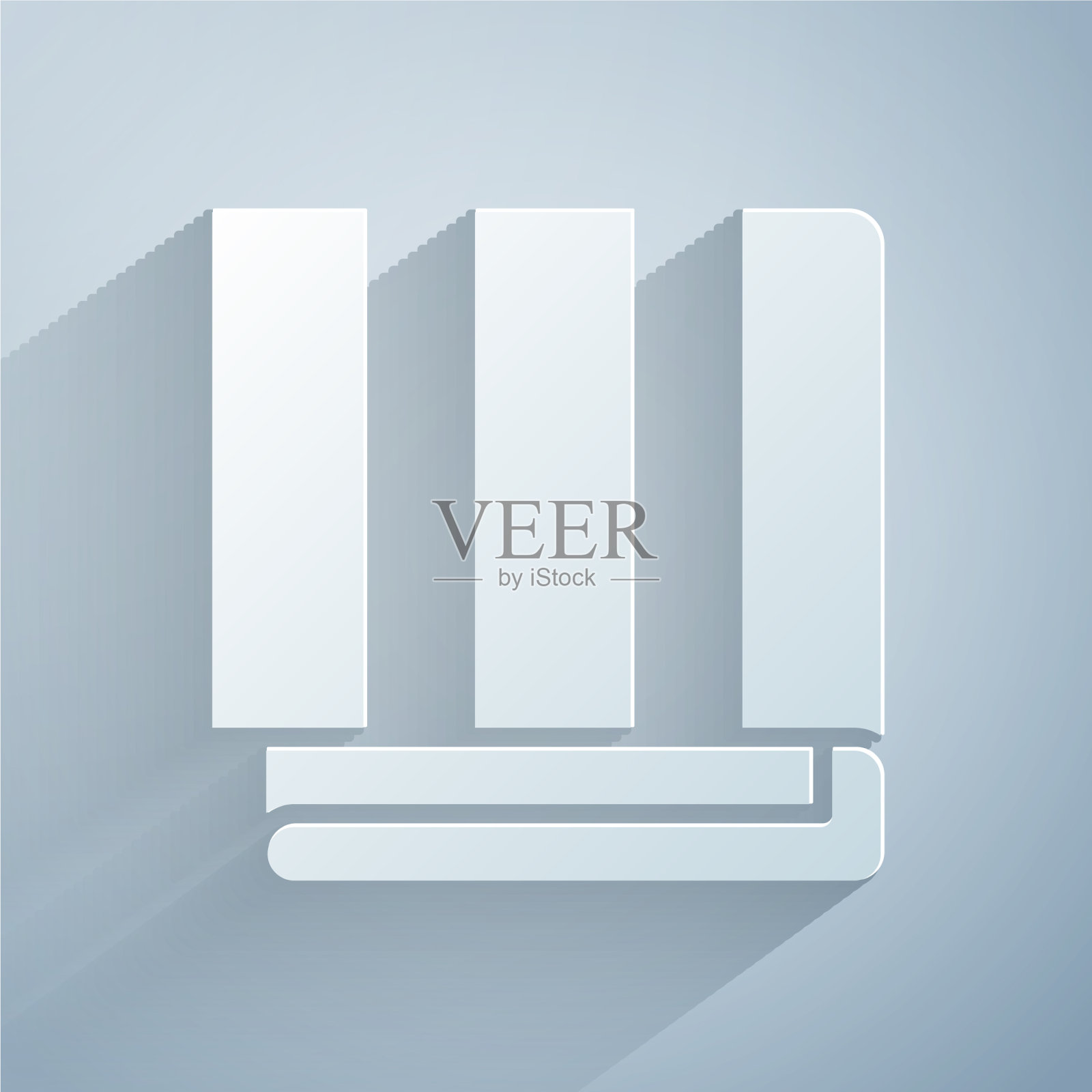 剪纸毛巾堆栈图标孤立在灰色图标素材