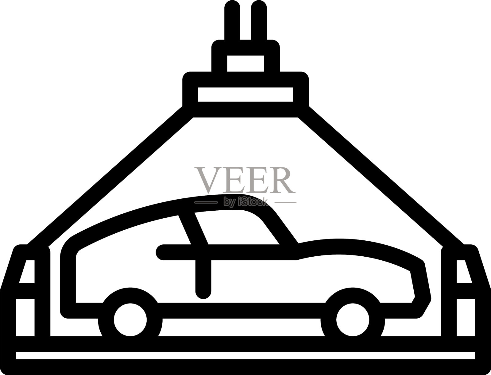 车辆升降机图标轮廓样式插画图片素材