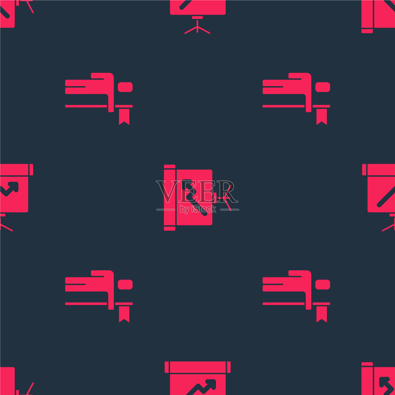 设置组长和带图表的黑板图标素材