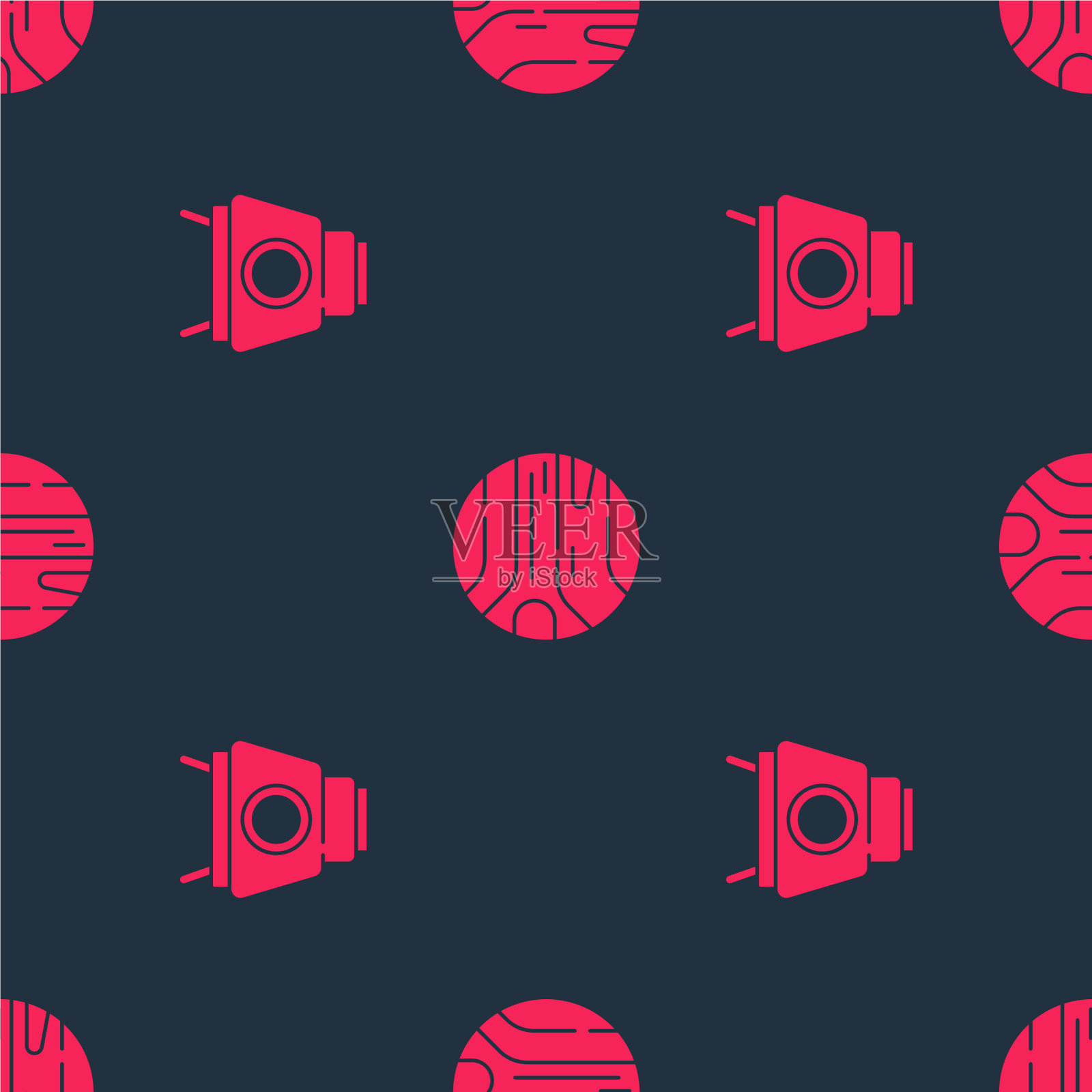 设定火星漫游者和行星无缝模式图标素材