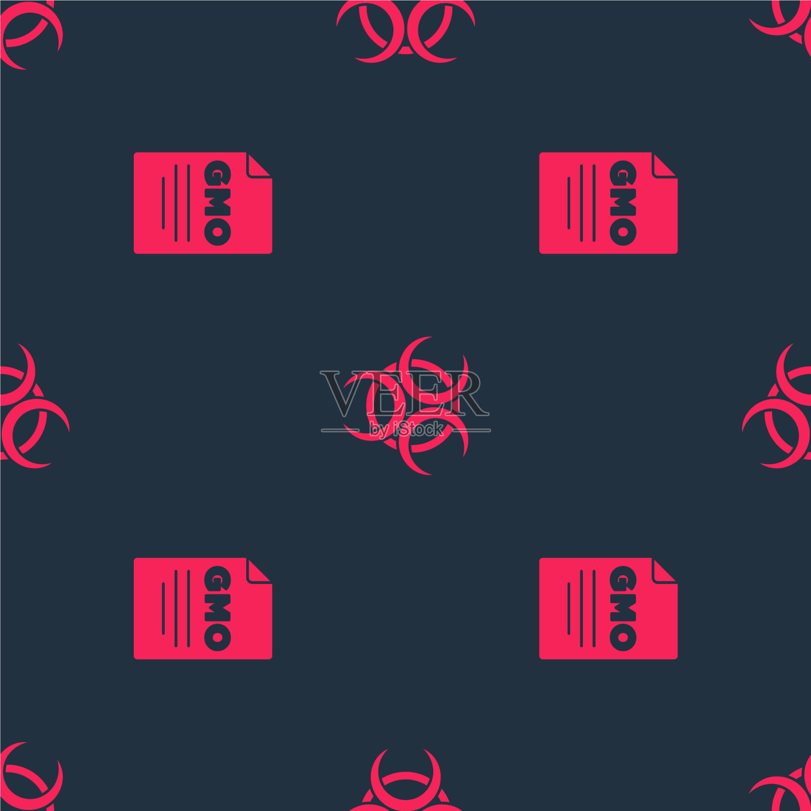 将转基因和生物危害标志设置为无缝模式图标素材