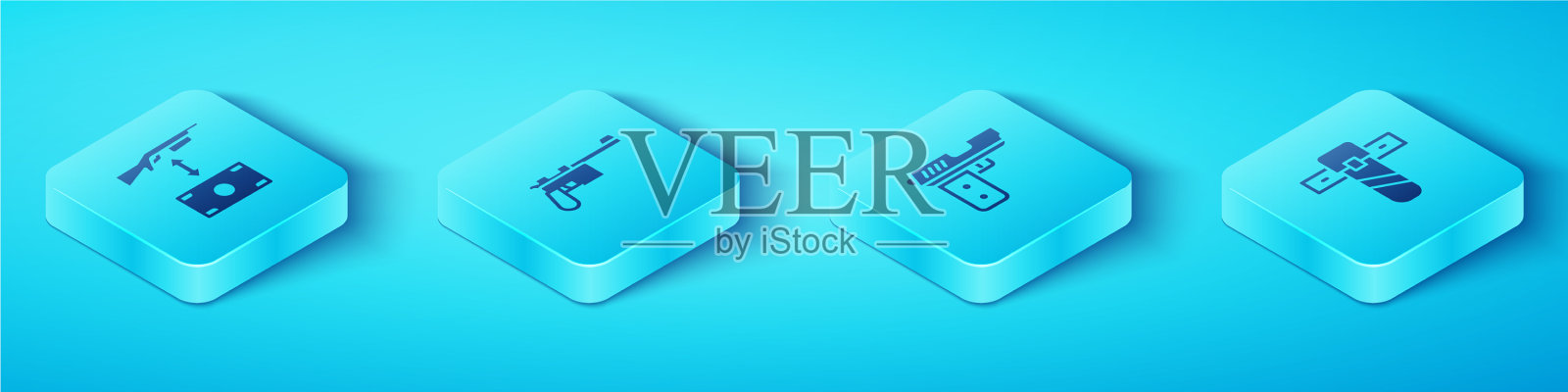 设置等距购买突击步枪毛瑟枪图标素材