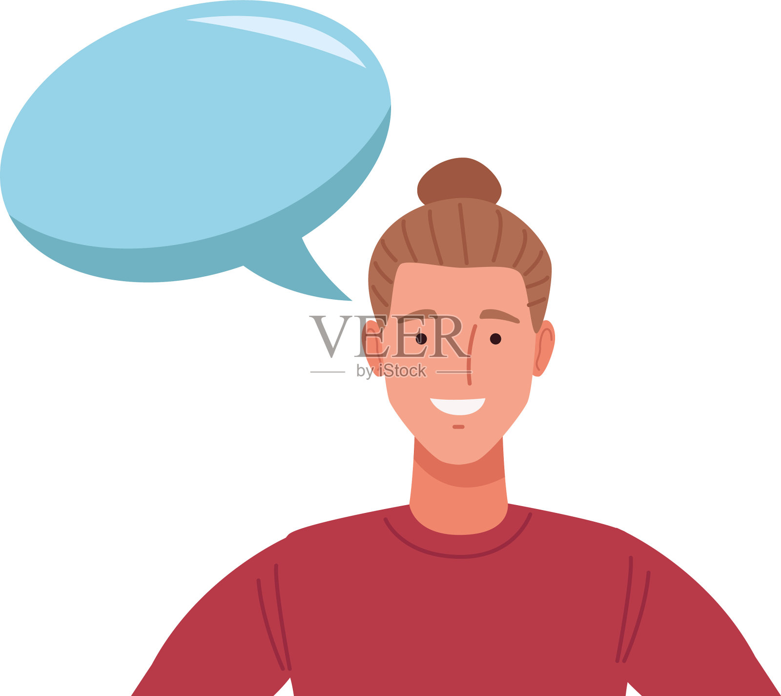 留着长发的男人性格完全不完美插画图片素材