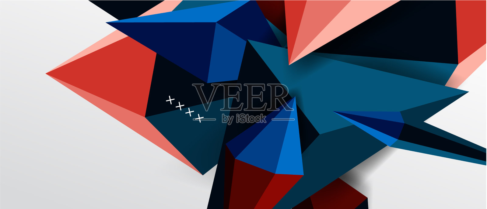 三维低聚抽象形状背景插画图片素材