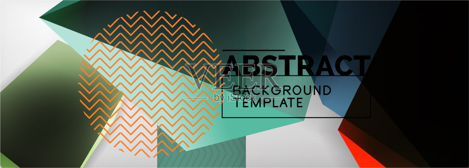 低多边形三维几何形状最小抽象插画图片素材