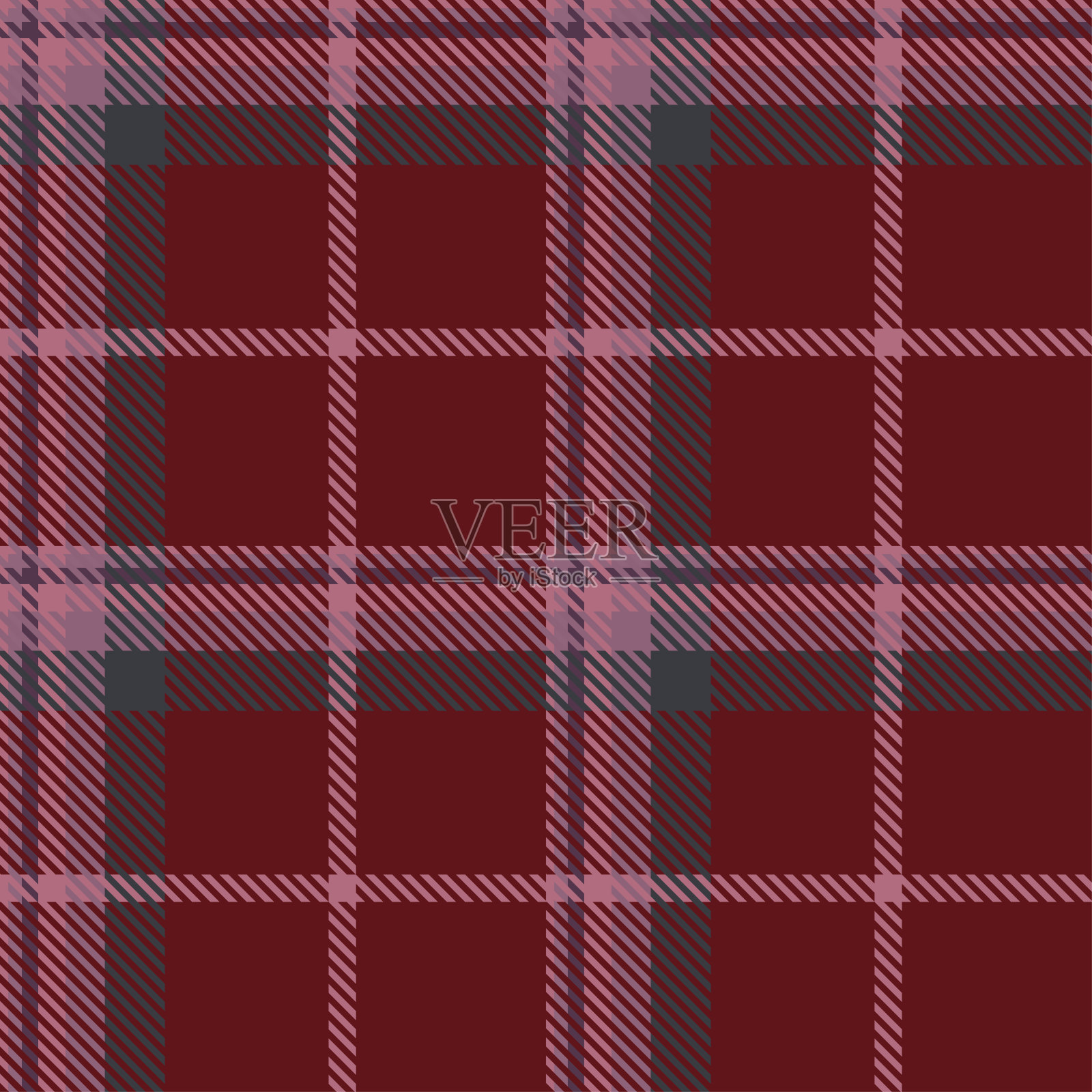 红色，蓝色，粉色格子花纹。插画图片素材