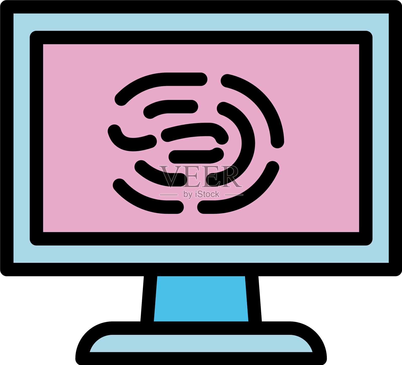 法医实验室指纹图标轮廓设计元素图片