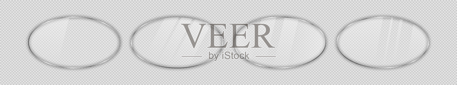 椭圆形框架的玻璃板插画图片素材