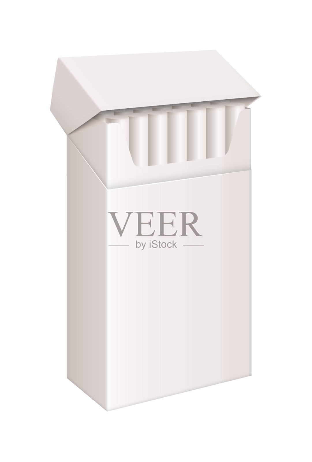 打开包装的香烟隔离在白色的背景插画图片素材