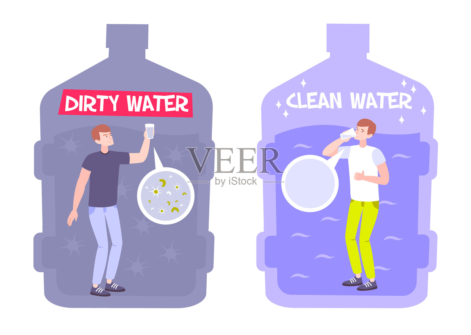 肮脏洁净水的概念插画图片素材