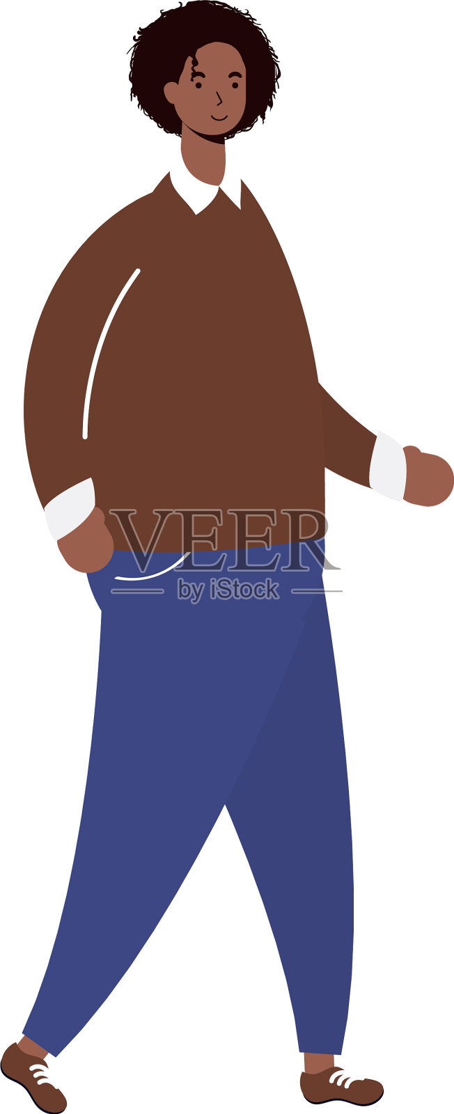 非洲民族人行走人物图标设计元素图片