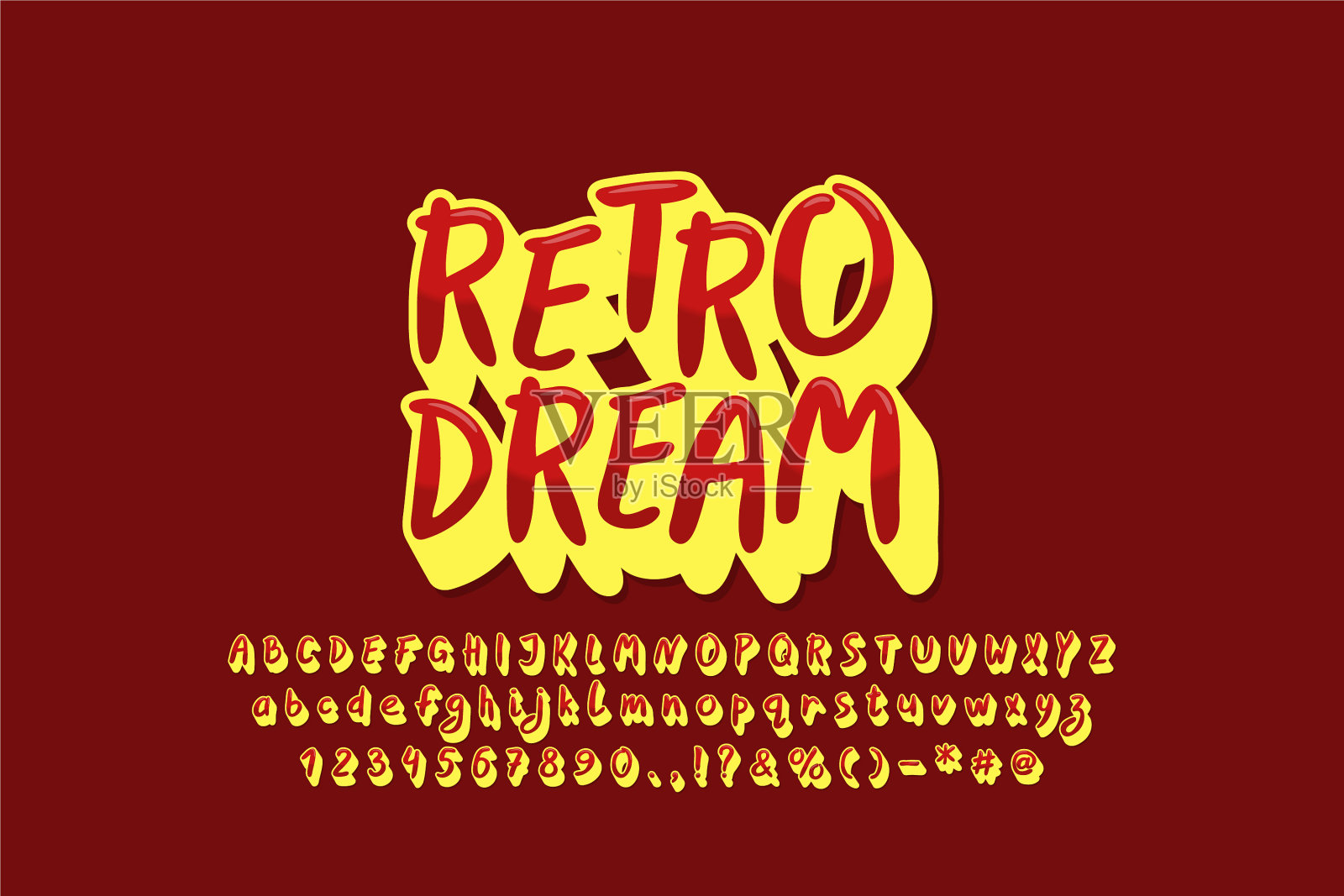 复古风格的字母手写字体设计元素图片