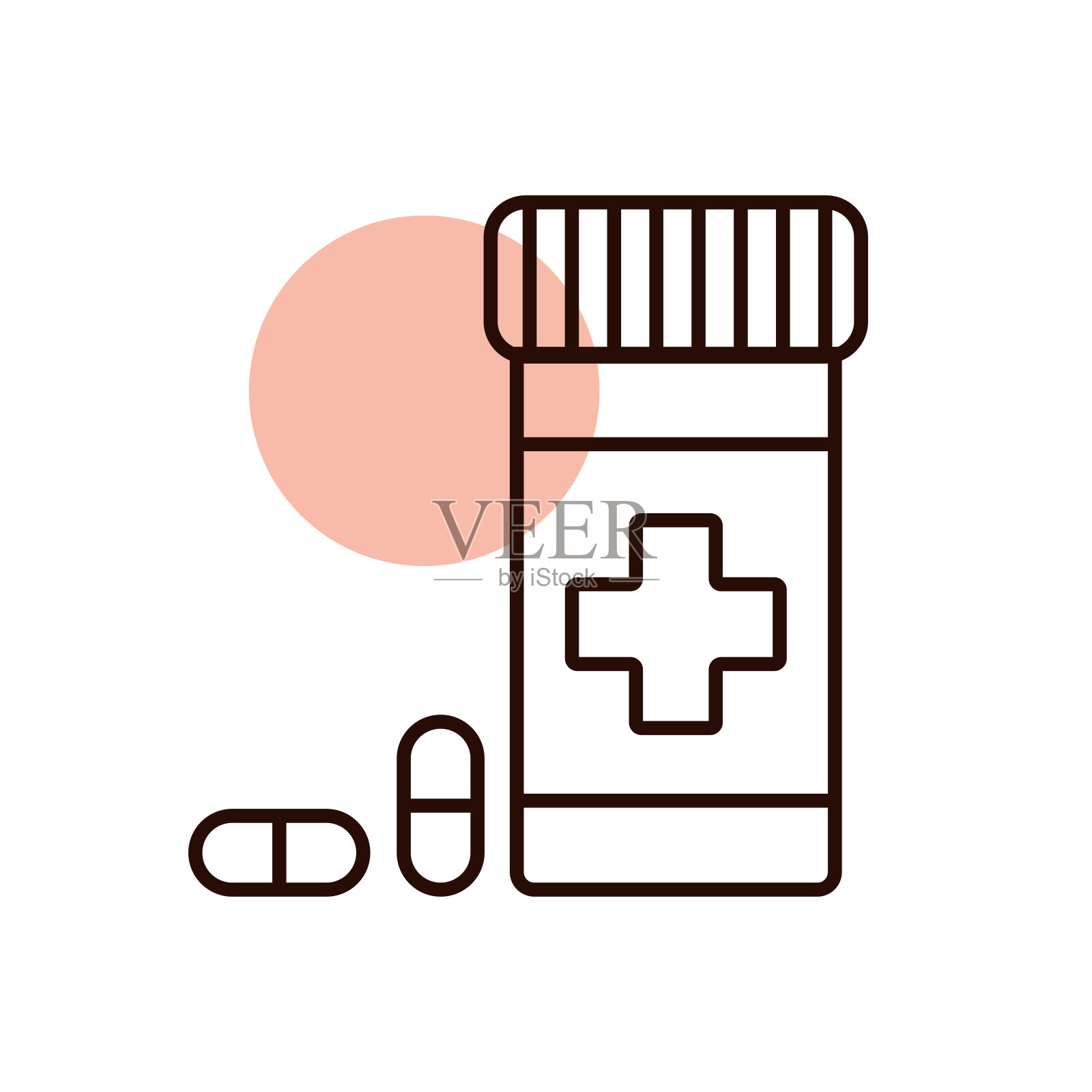 药丸盒宠物矢量图标。宠物动物的标志插画图片素材