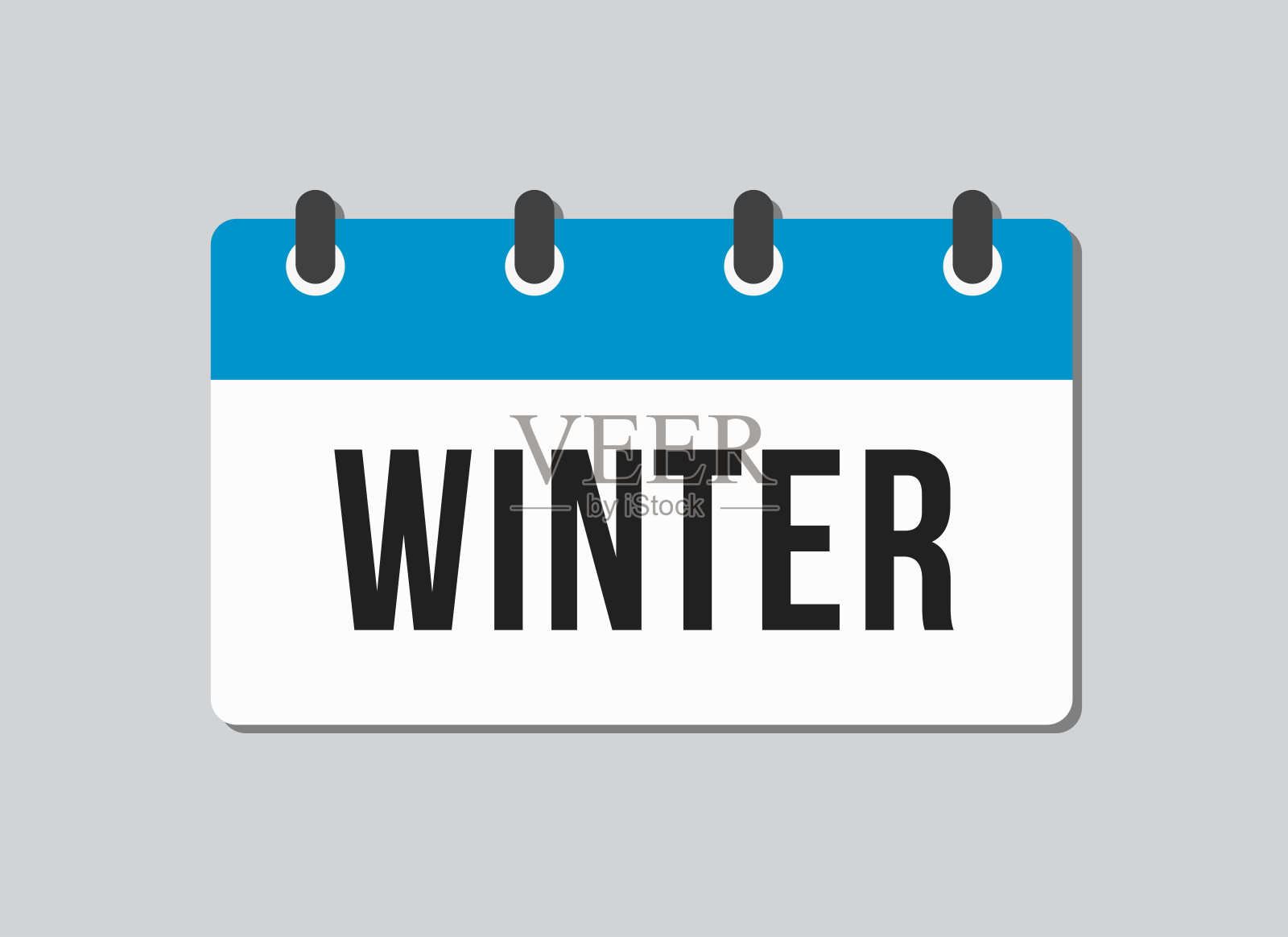 矢量方形图标页日历-冬季季节插画图片素材