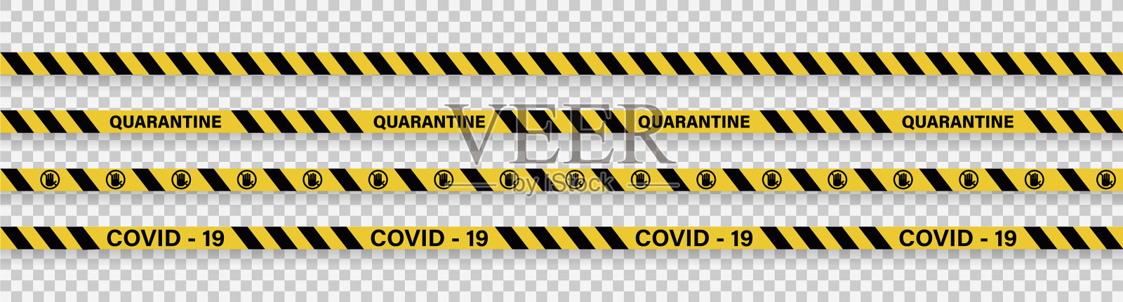 隔离警告插画图片素材