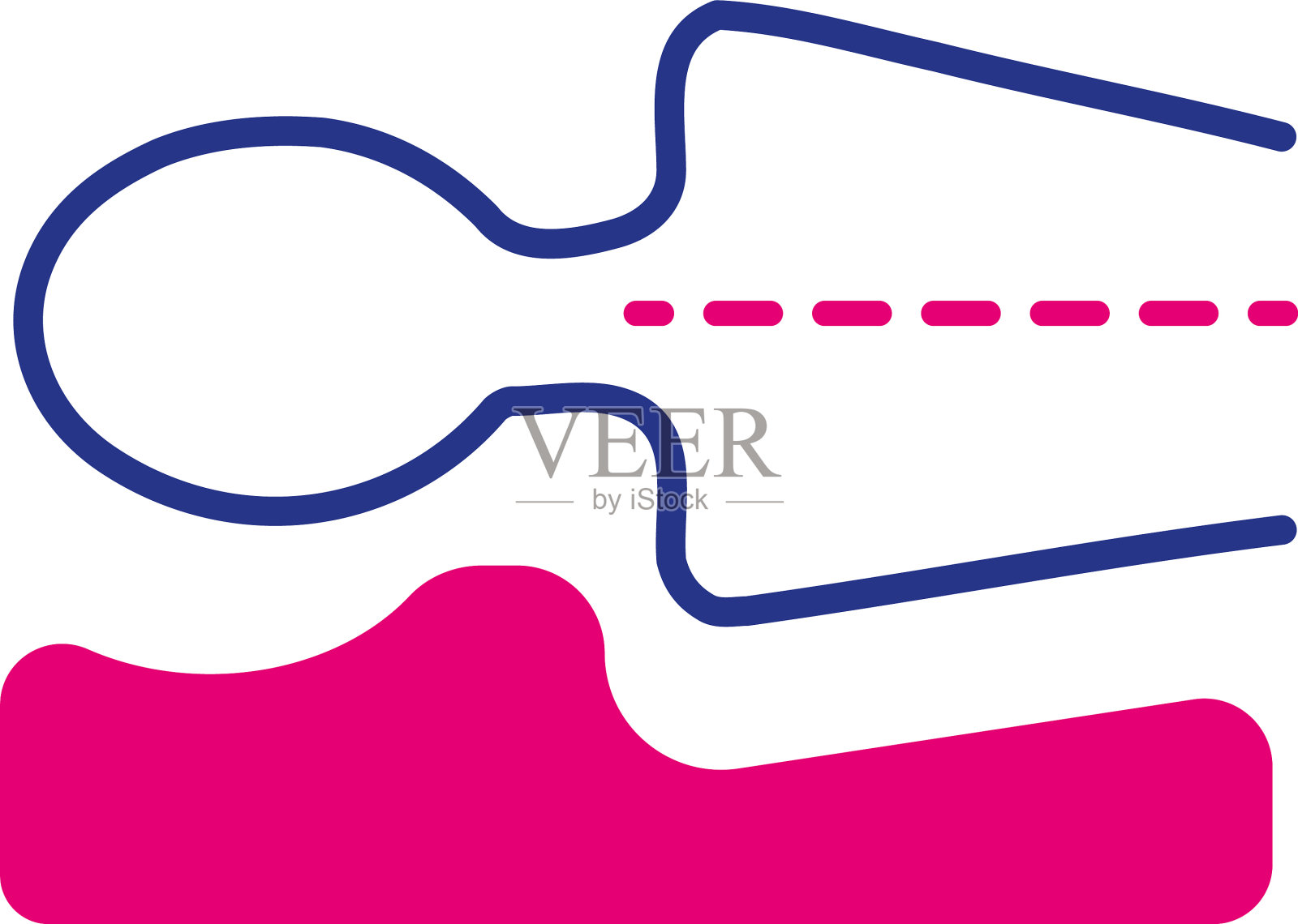 睡姿线和填充样式图标设计元素图片