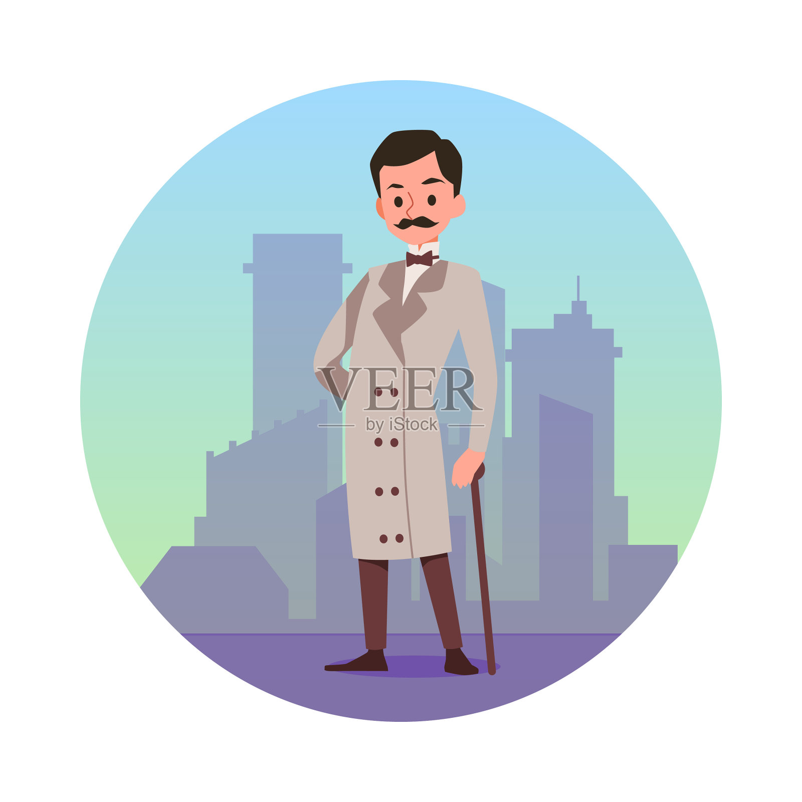 维多利亚时代的英国贵族画了一幅平面漫画设计元素图片