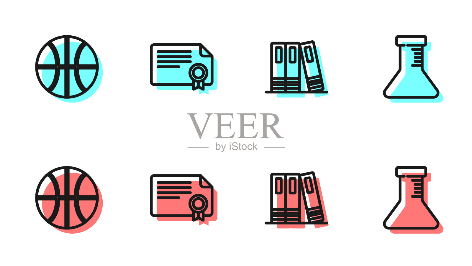 设定线办公文件夹篮球图标素材