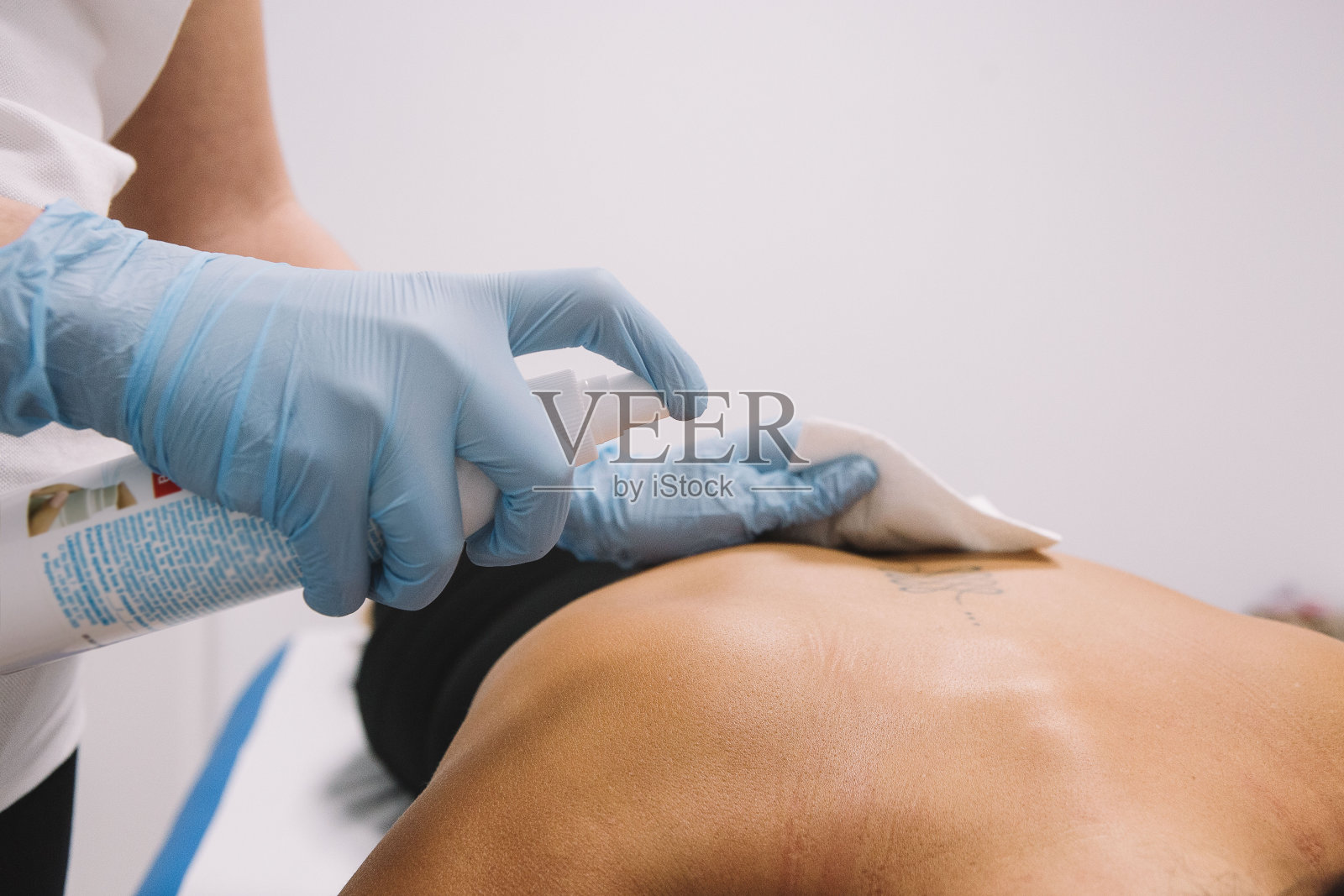 在干针疗法上准备区域照片摄影图片