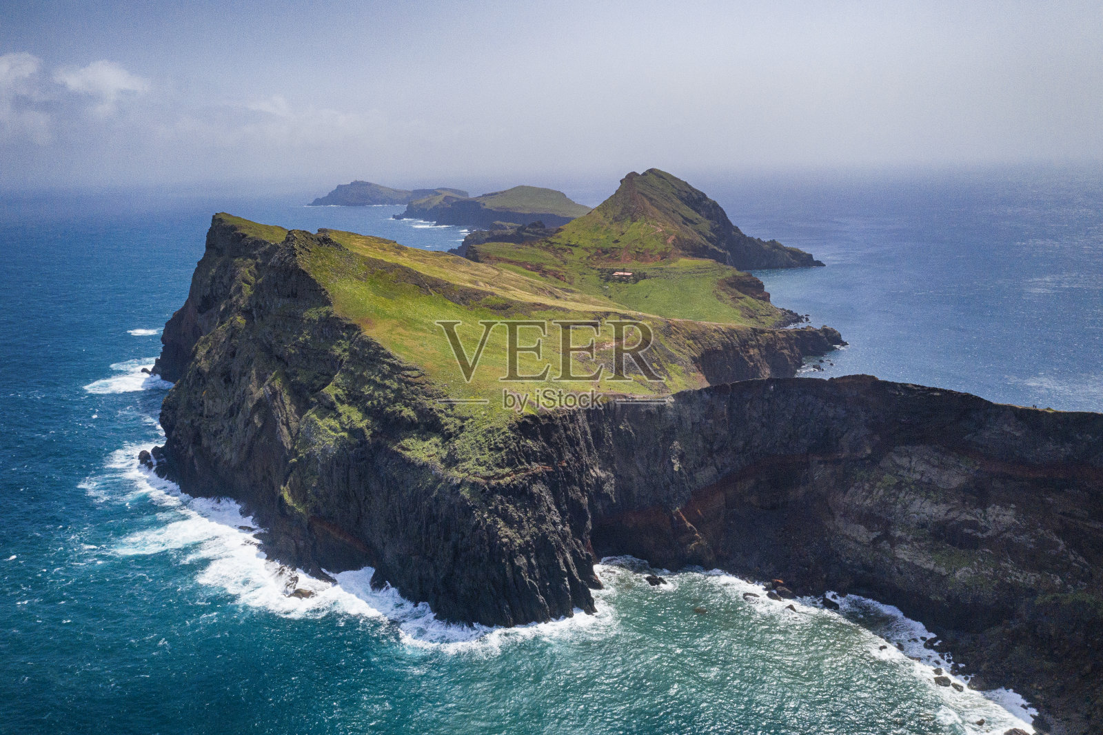 马德拉群岛圣洛伦索角航拍景观，大西洋照片摄影图片