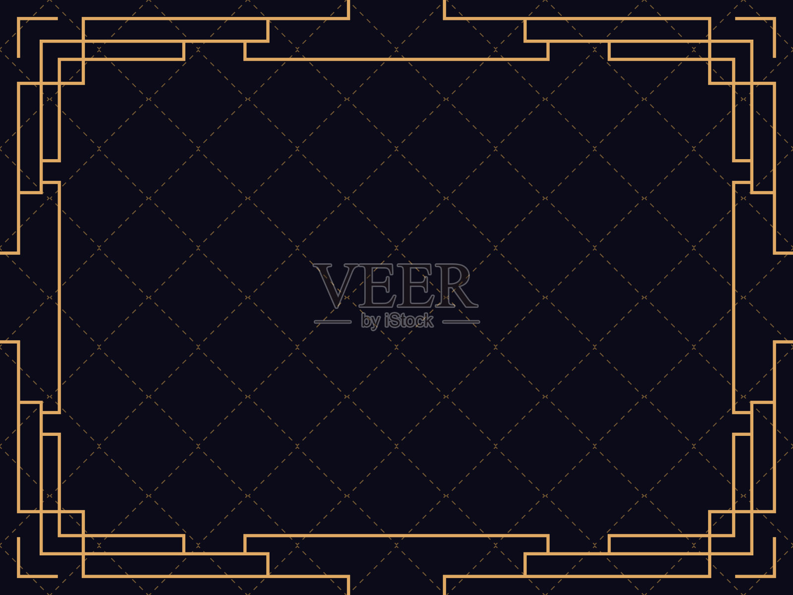 装饰艺术框架复古线性边界设计插画图片素材