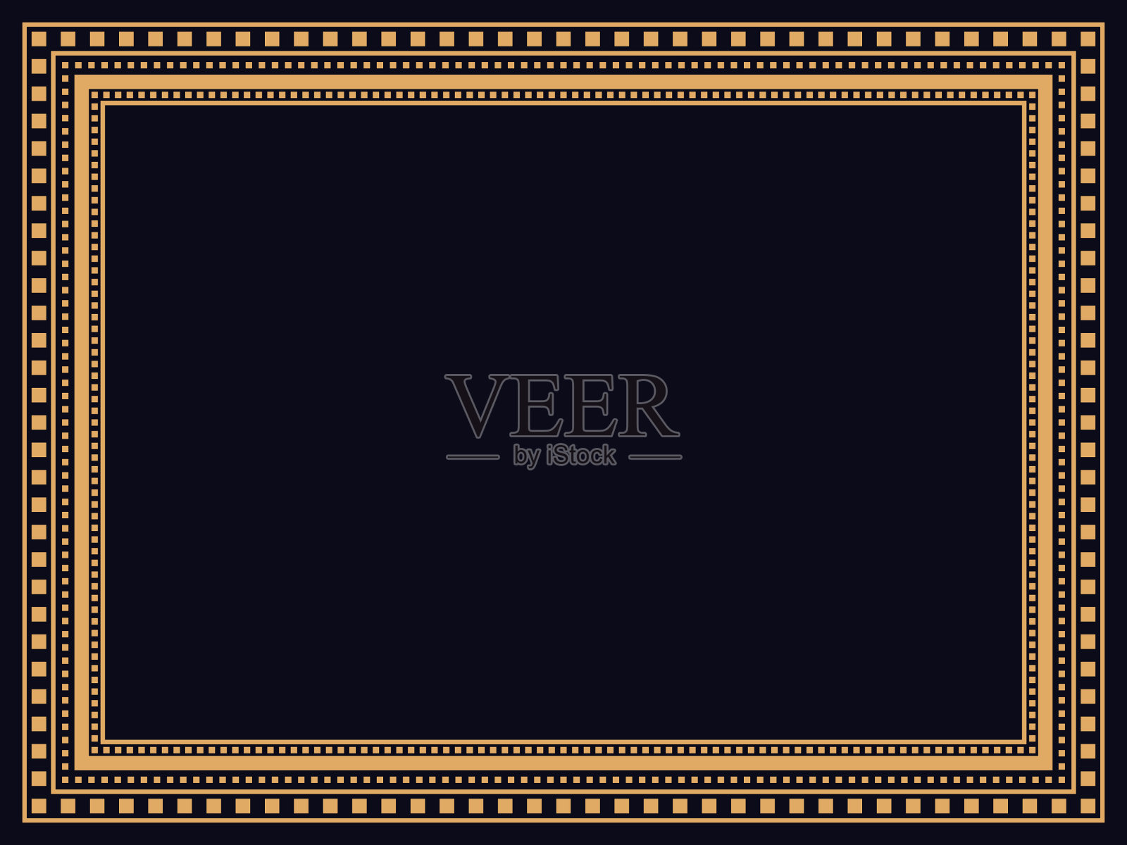 装饰艺术框架复古线性边界设计插画图片素材