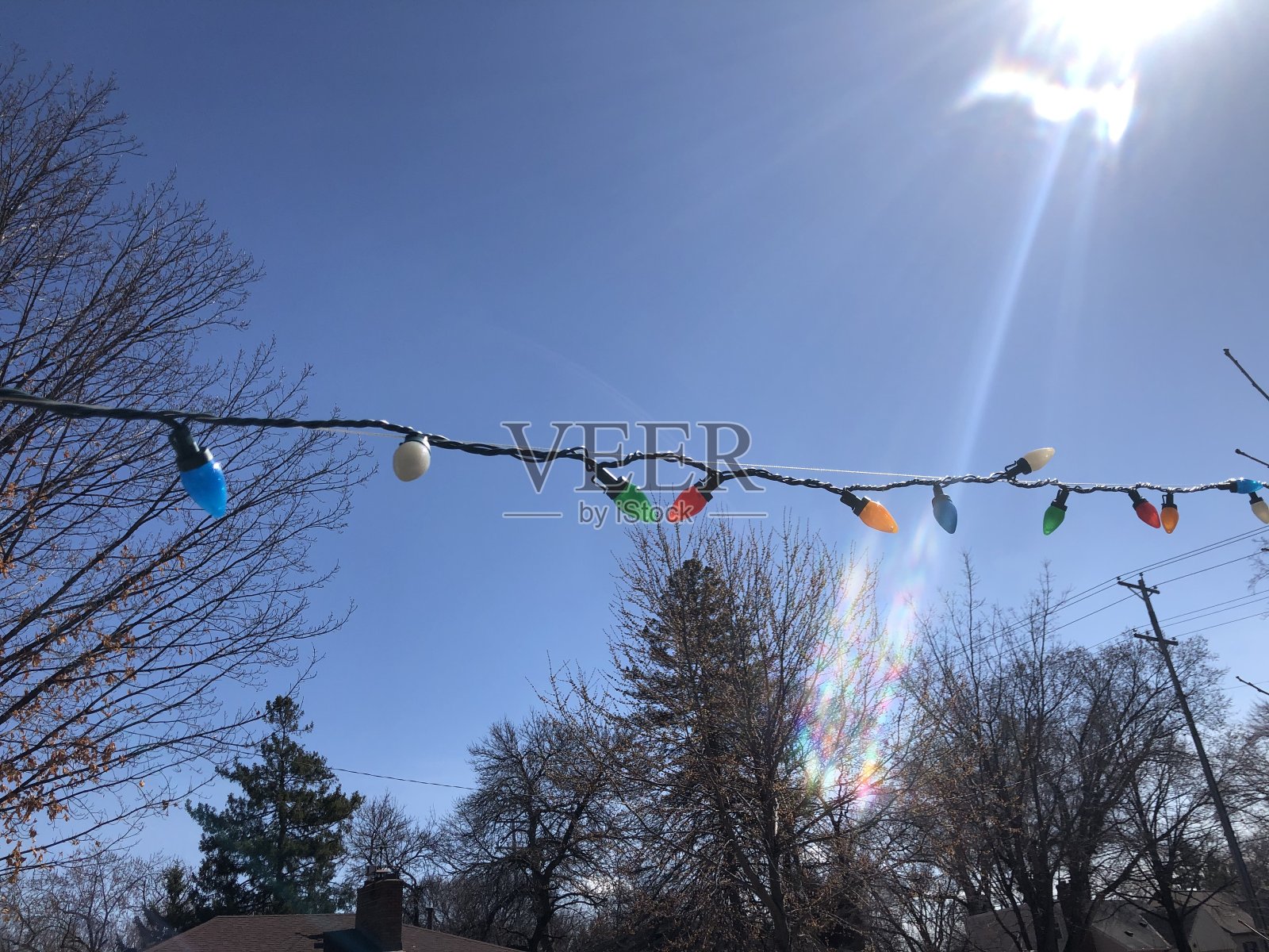 圣诞灯特写镜头照片摄影图片