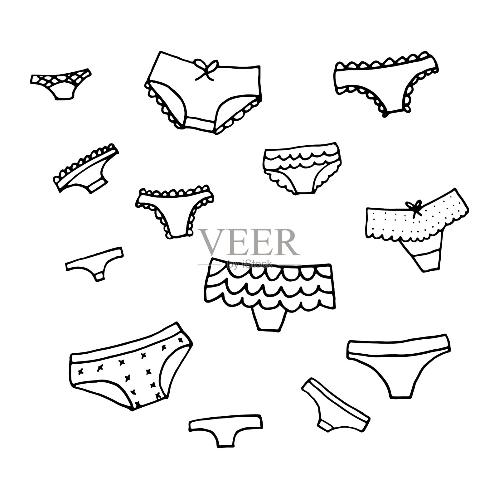 内衣涂鸦设置内衣背景图标素材