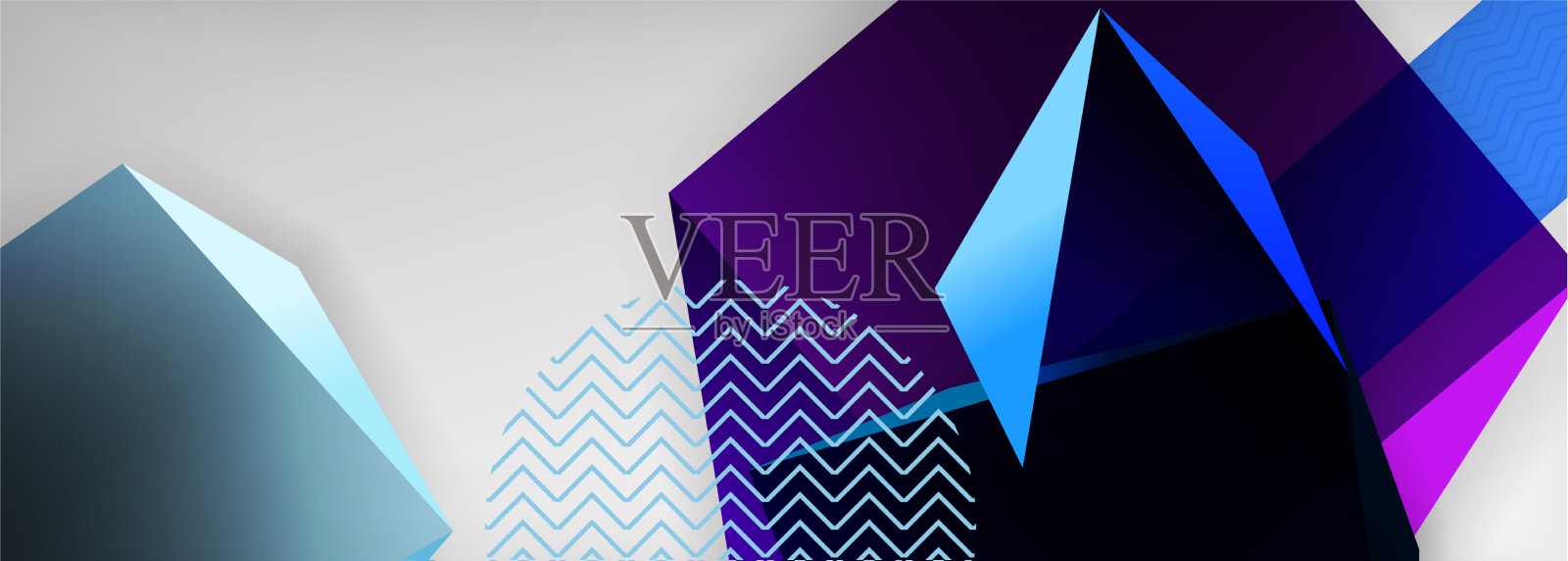 低多边形三维几何形状最小抽象插画图片素材