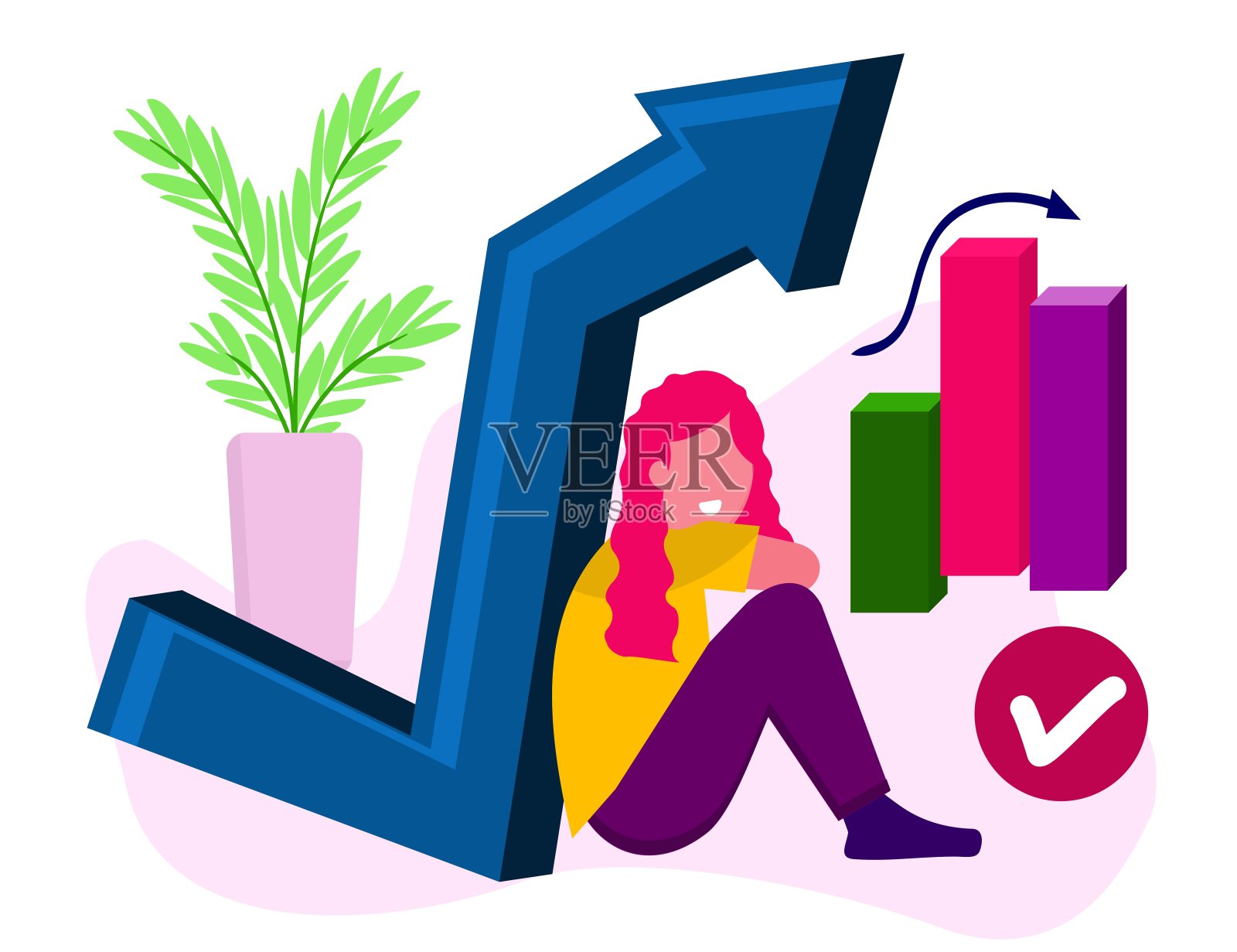 在办公室里与人进行头脑风暴插画图片素材