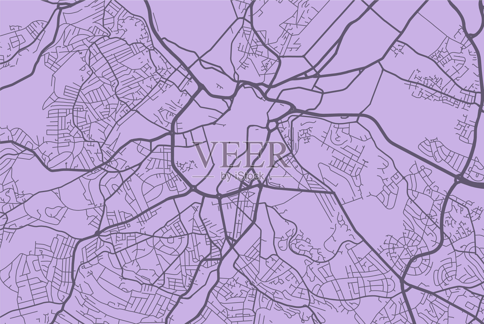 详细地图谢菲尔德市直线印刷地图插画图片素材