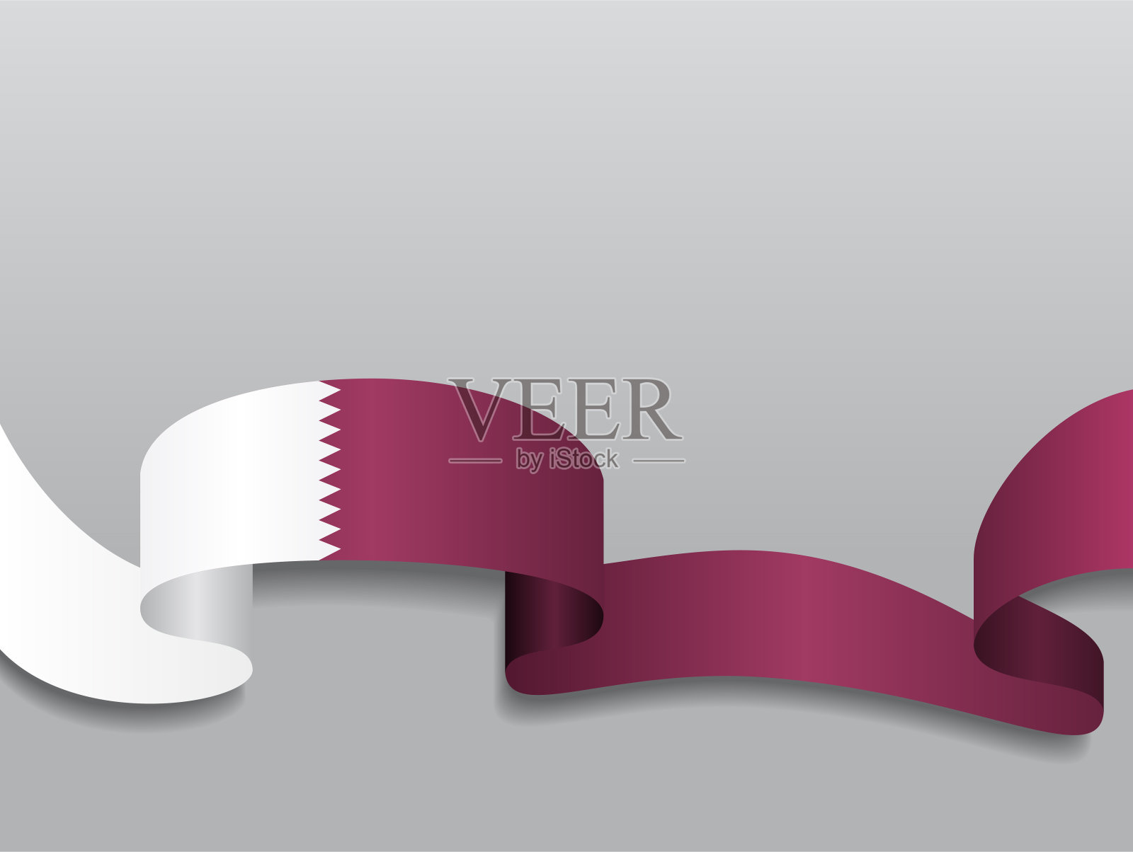 卡塔尔旗帜波浪抽象背景。矢量插图。插画图片素材