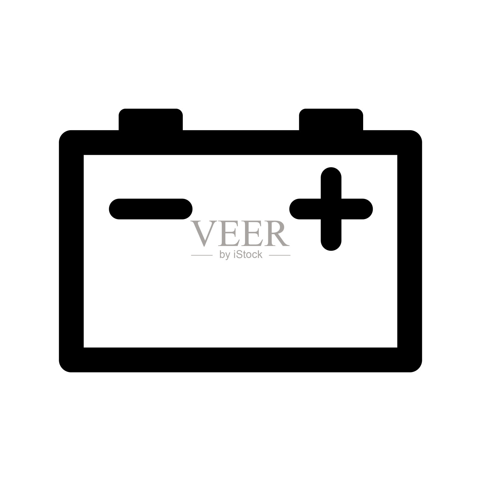 汽车电池图标孤立的白色背景图标素材