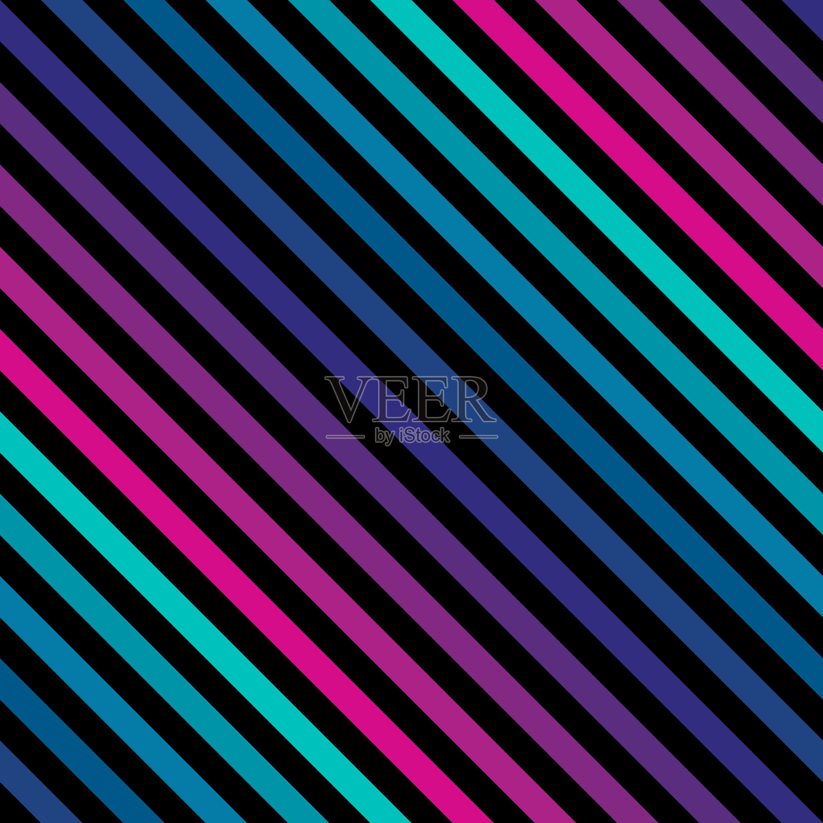 对角线条纹无缝图案霓虹灯明亮的颜色。复古的80 - 90的时尚插画图片素材