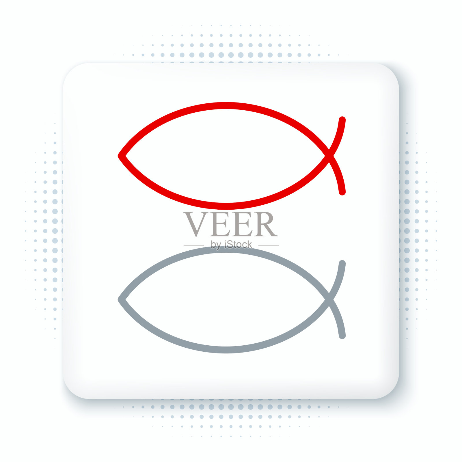 线基督教鱼符号图标孤立在白色图标素材